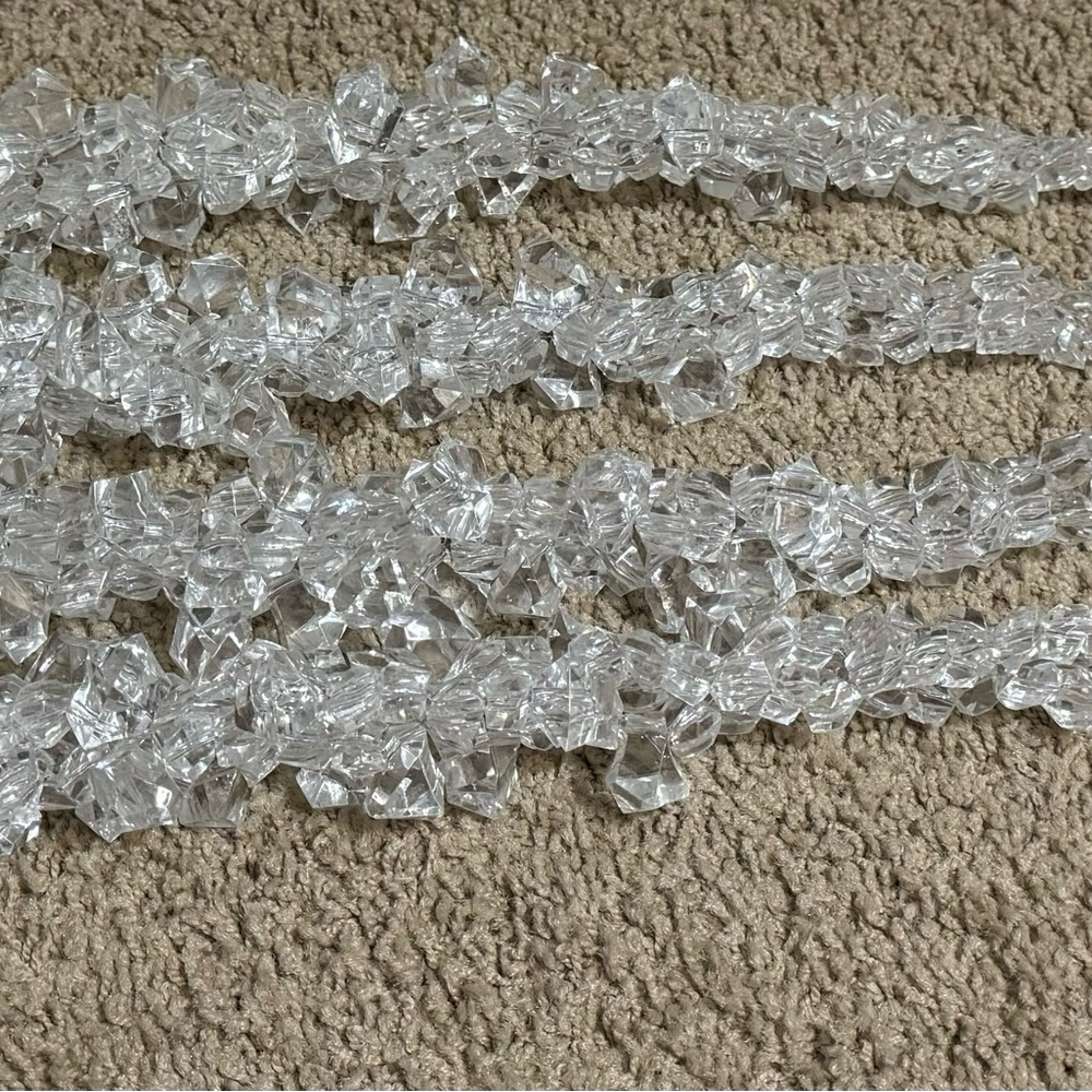 4  28” Acrylic Chunky Icicles Ornaments Very heavy and 6” around at largest